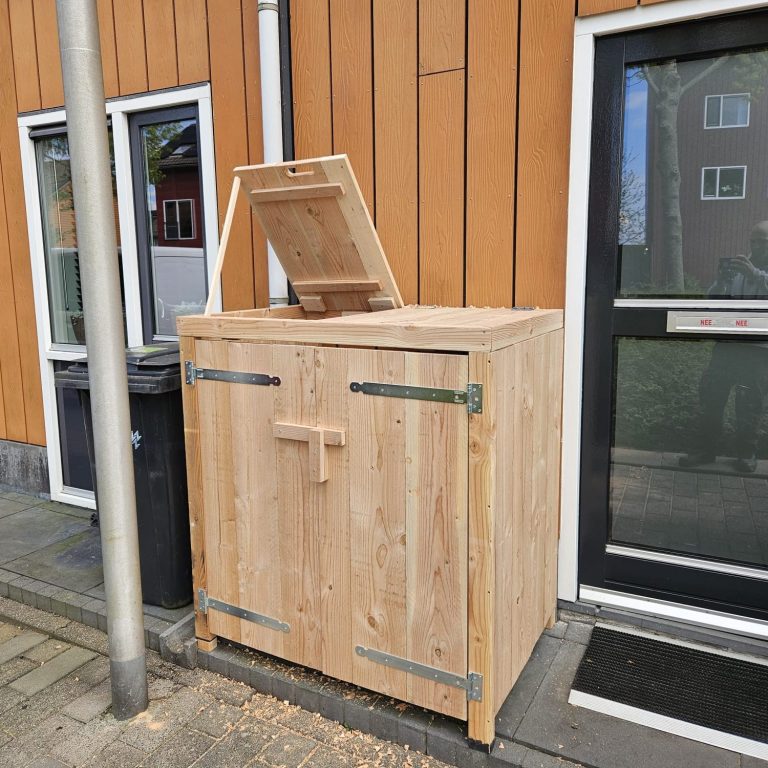 Douglas, container, container ombouw, massief, hout, maatwerk, Vreeland, Handwerk, duurzaam